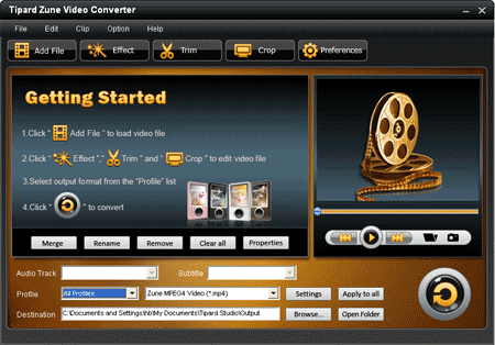 onvert video to Zune player