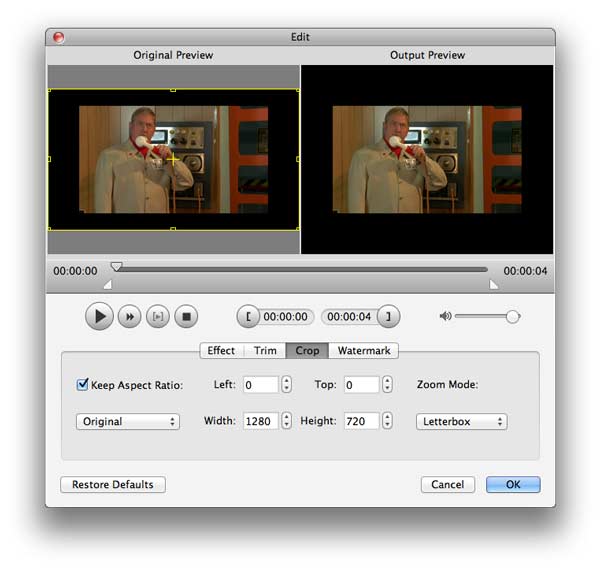 adjust video effect