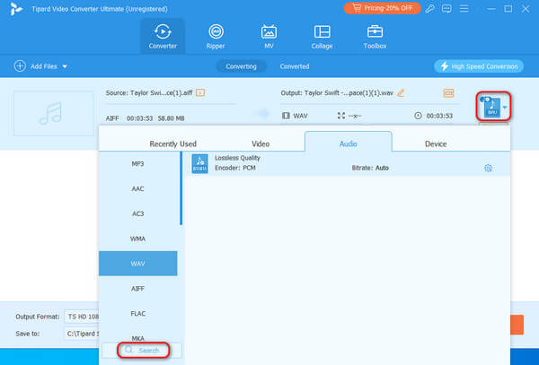 Select Output Format