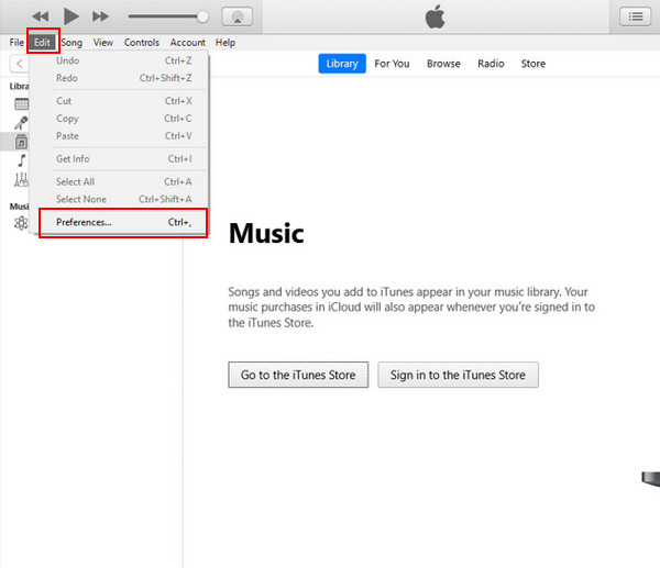 iTunes Edit Preference