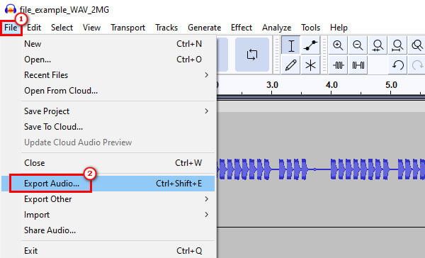 Choose Export Audio