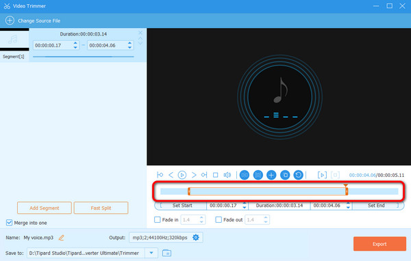 Start Trimming The Audio