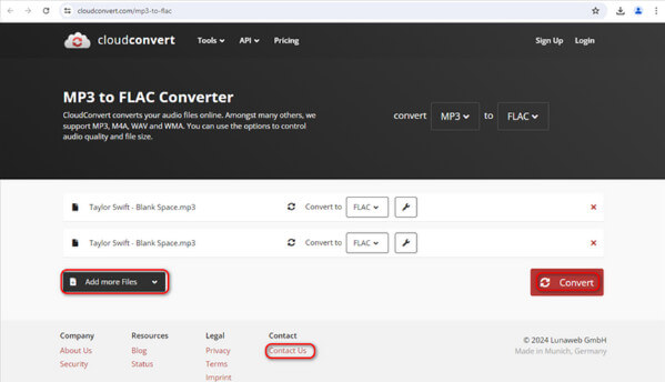 Cloudconvert MP3 to Flac