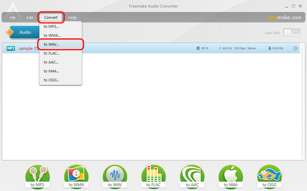 Choose Convert to WAV
