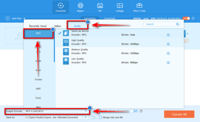 Tipard Choose Output Format