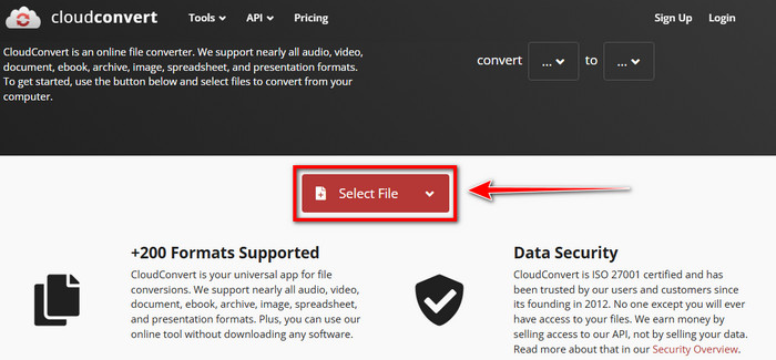 Cloudconvert Select File