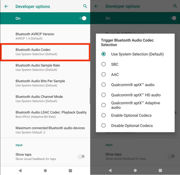 Android Change Bluetooth Codec