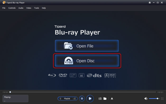 Open Blu Ray in Tipard