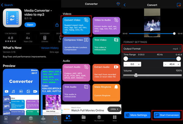 Select Format And Start Convert