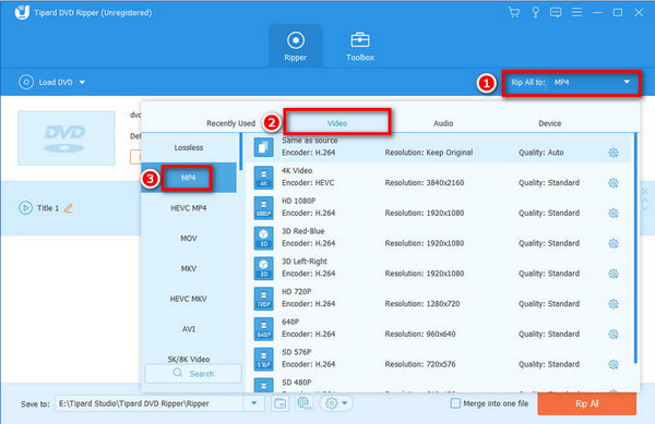 Select Output Format