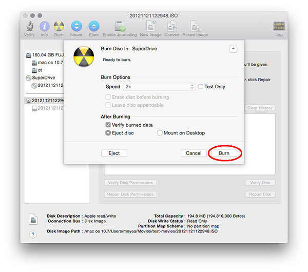 How to burn a dvd for mac os
