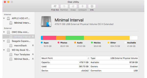 power on hours for mac disk utility