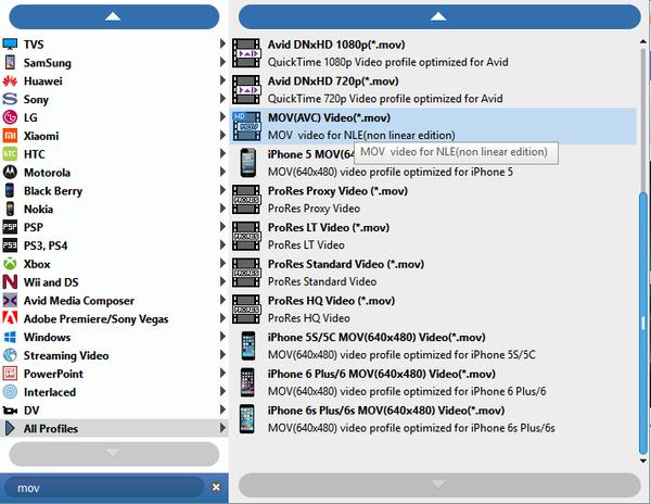 Choose mov output file