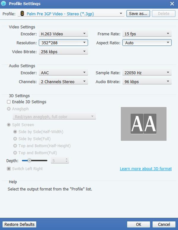 Profile settings