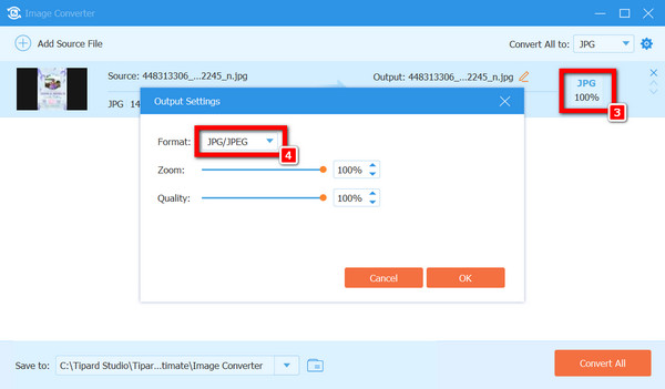 JPG Choose Output Format