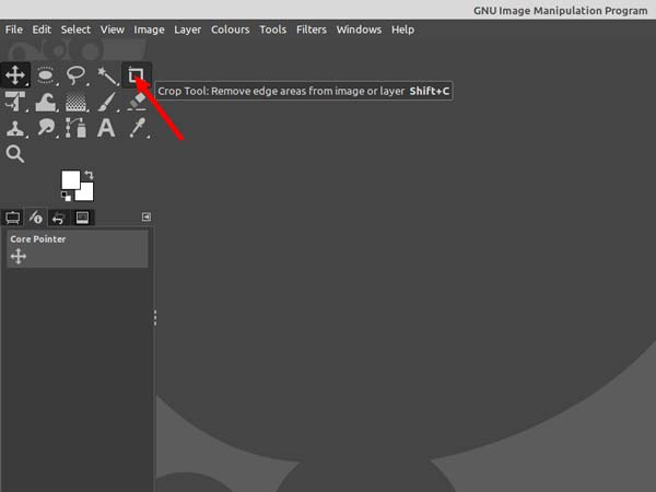 Crop tool gimp