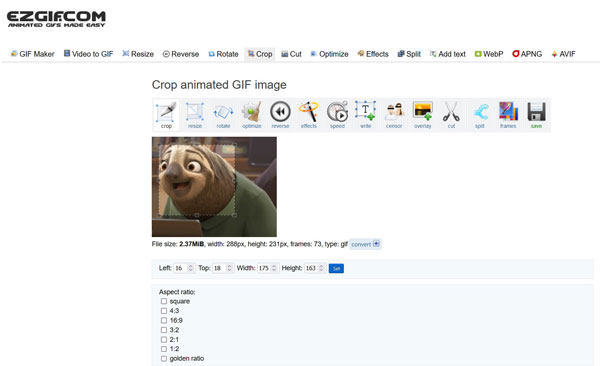 Crop a GIF Animation – Online GIF Tools