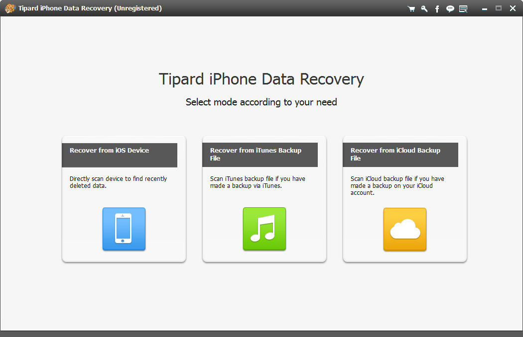 Tipard iPhone Data Recovery screenshot