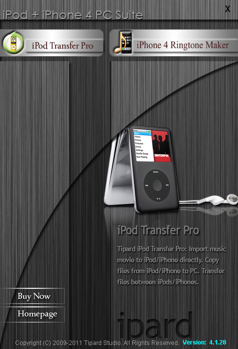 Tipard iPod + iPhone 4G PC Suite software