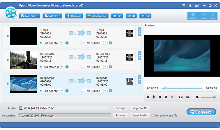 Load m2ts converter