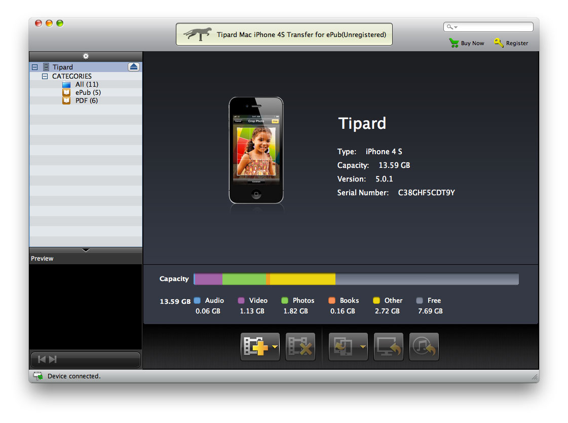 Tipard Mac iPhone 4S Transfer for ePub 5.1.18 full