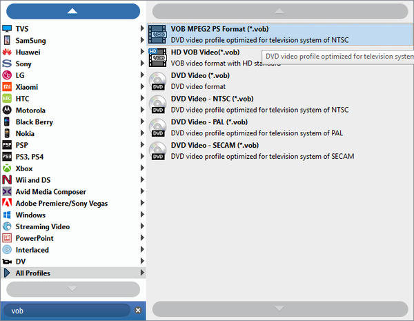 Choose VOB Output File