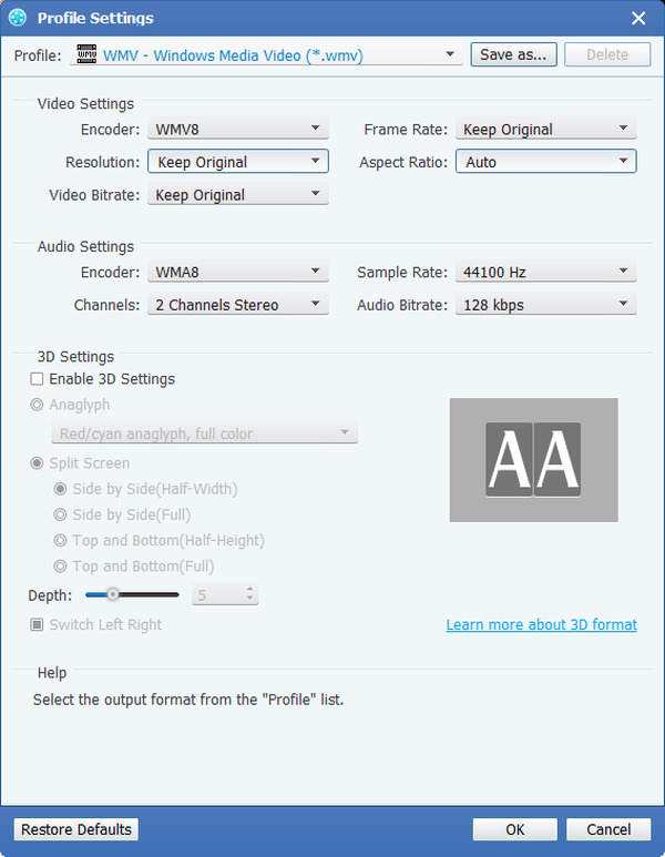 Profile Settings