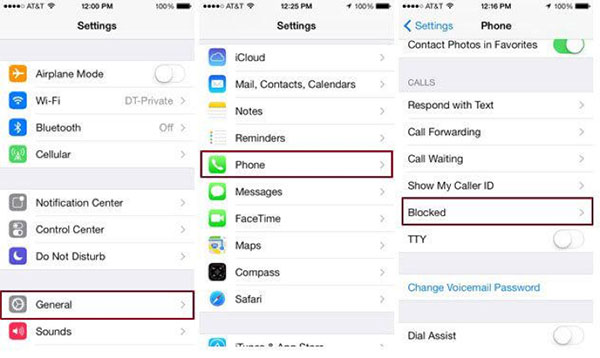 how to see blocked number on iphone