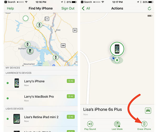 how to find my iphone from another iphone