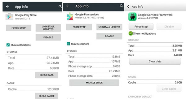 Clear data and cache