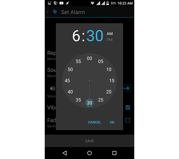 android alarm clock snooze duration