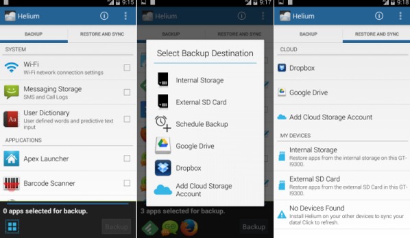 Como fazer backup do Android usando o Helium