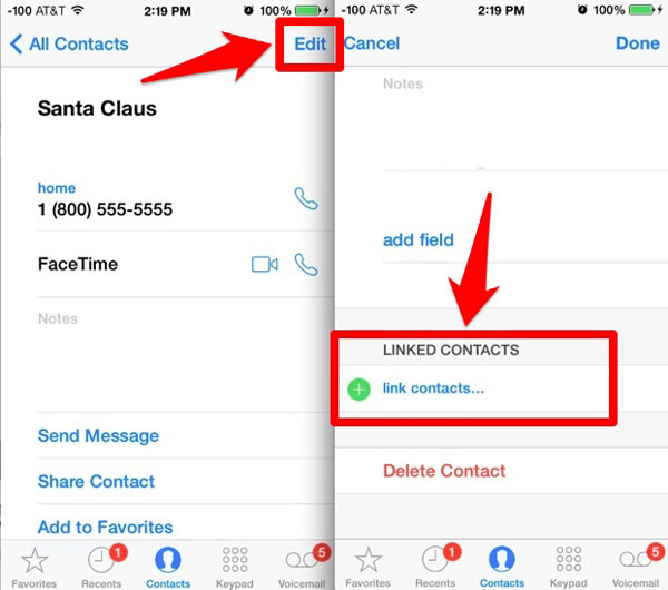 Merge Contacts on iPhone