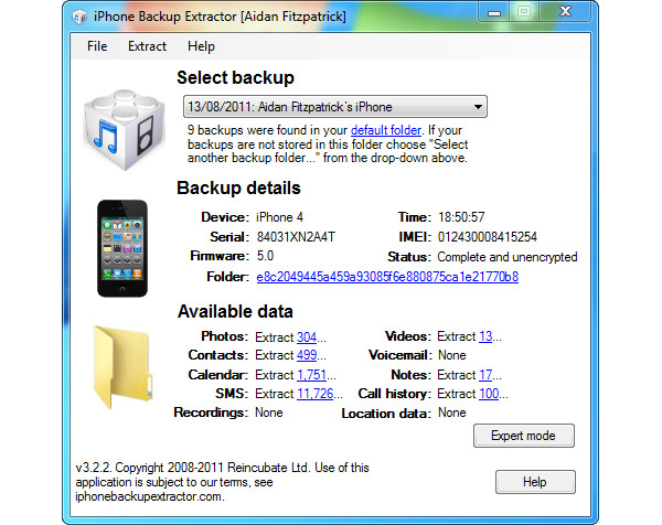 iphone backup extractor free
