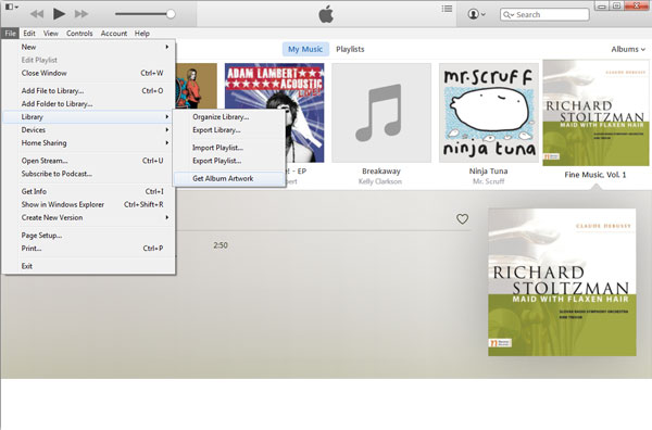 how to add artwork to itunes file