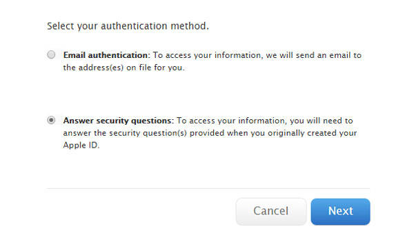 forgot itunes security question answer
