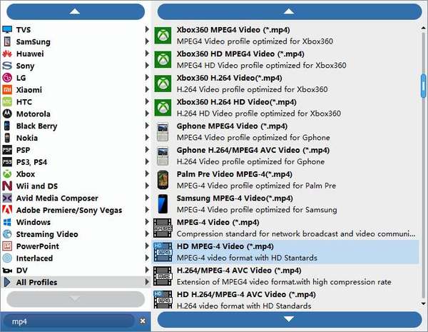 Choose mp4 output file