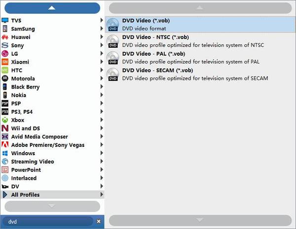 Choose DVD compatible format