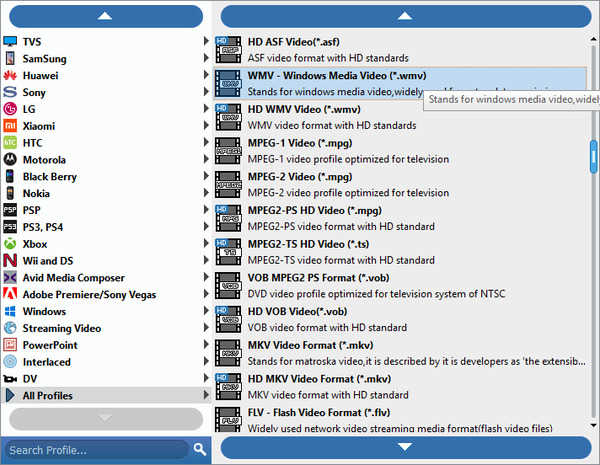 Select Output Format and Destination