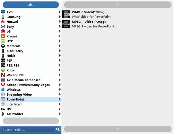 Choose PowerPoint compatible formats