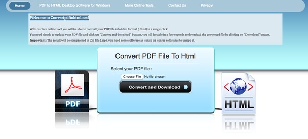 Convert PDF to HTML