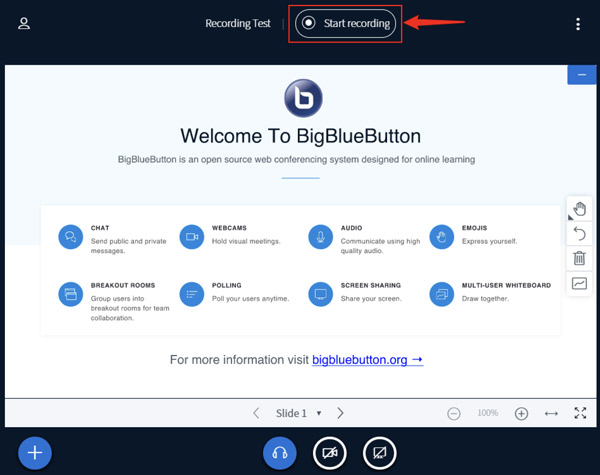 Start Recording BigBlueButton