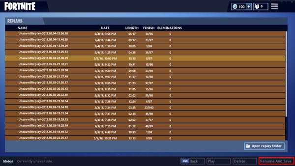 fortnite replay player list