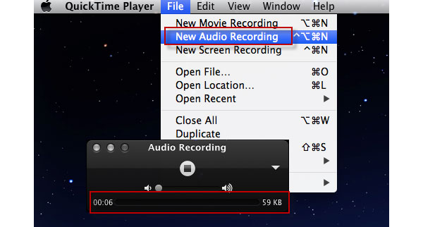 does quicktime player record computer audio