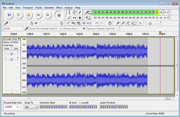 audacity recording software