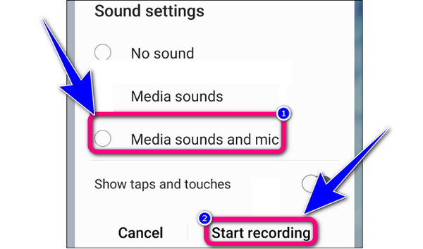 Click Start Recording Option
