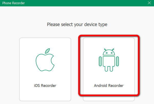 Select Android Recorder Option