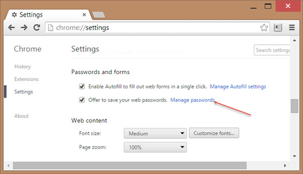 how to get google chrome to stop asking to save password