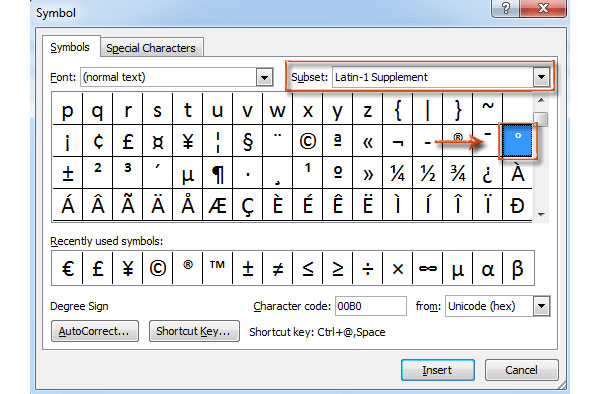 How To Use Degree Symbol In Word - Printable Templates
