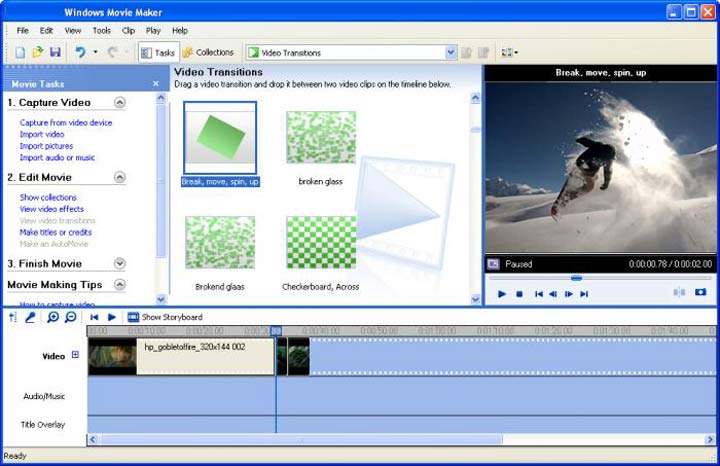 Windows movie maker не отображает видео